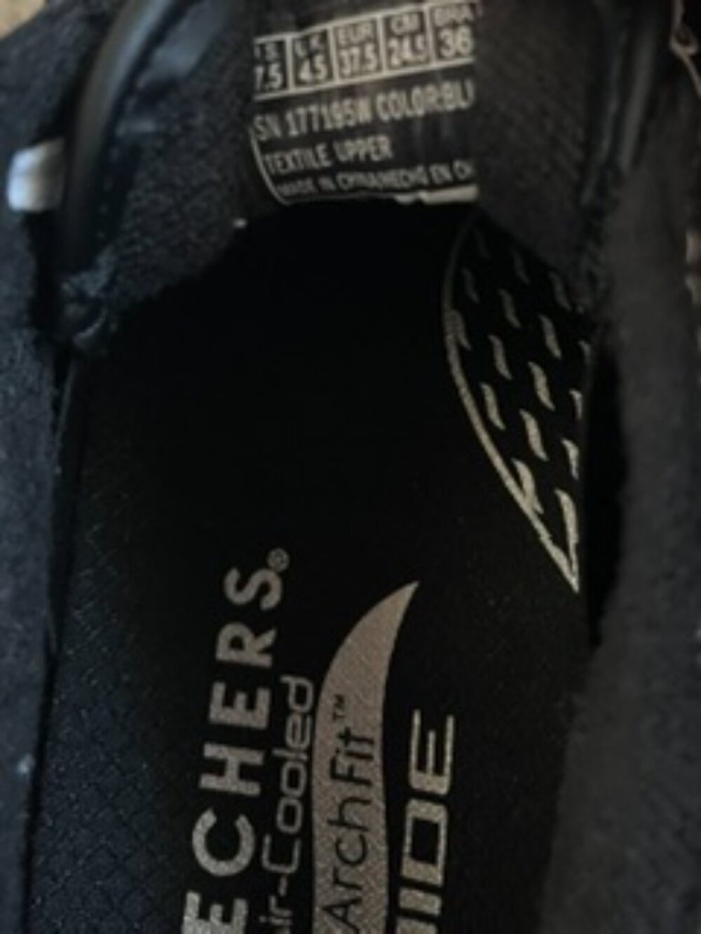Skechers Air-Cooled Arch Fit Wide Sneakers Black 7.5 - Picture 6 of 6